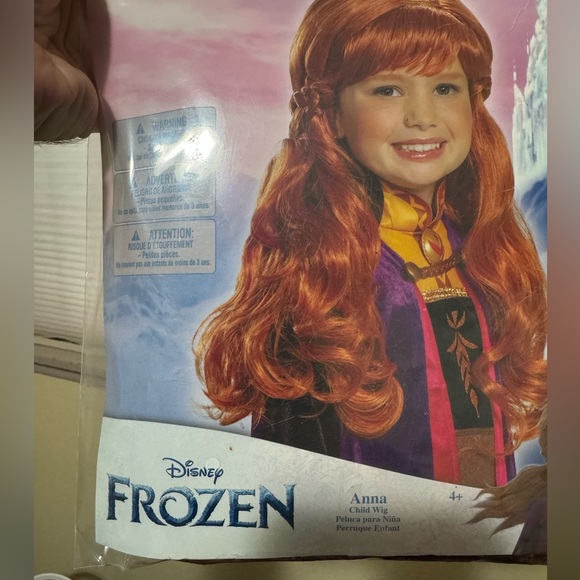 Disney Frozen Anna Child Wig Halloween NWT And Sticker Book - Picture 3 of 8
